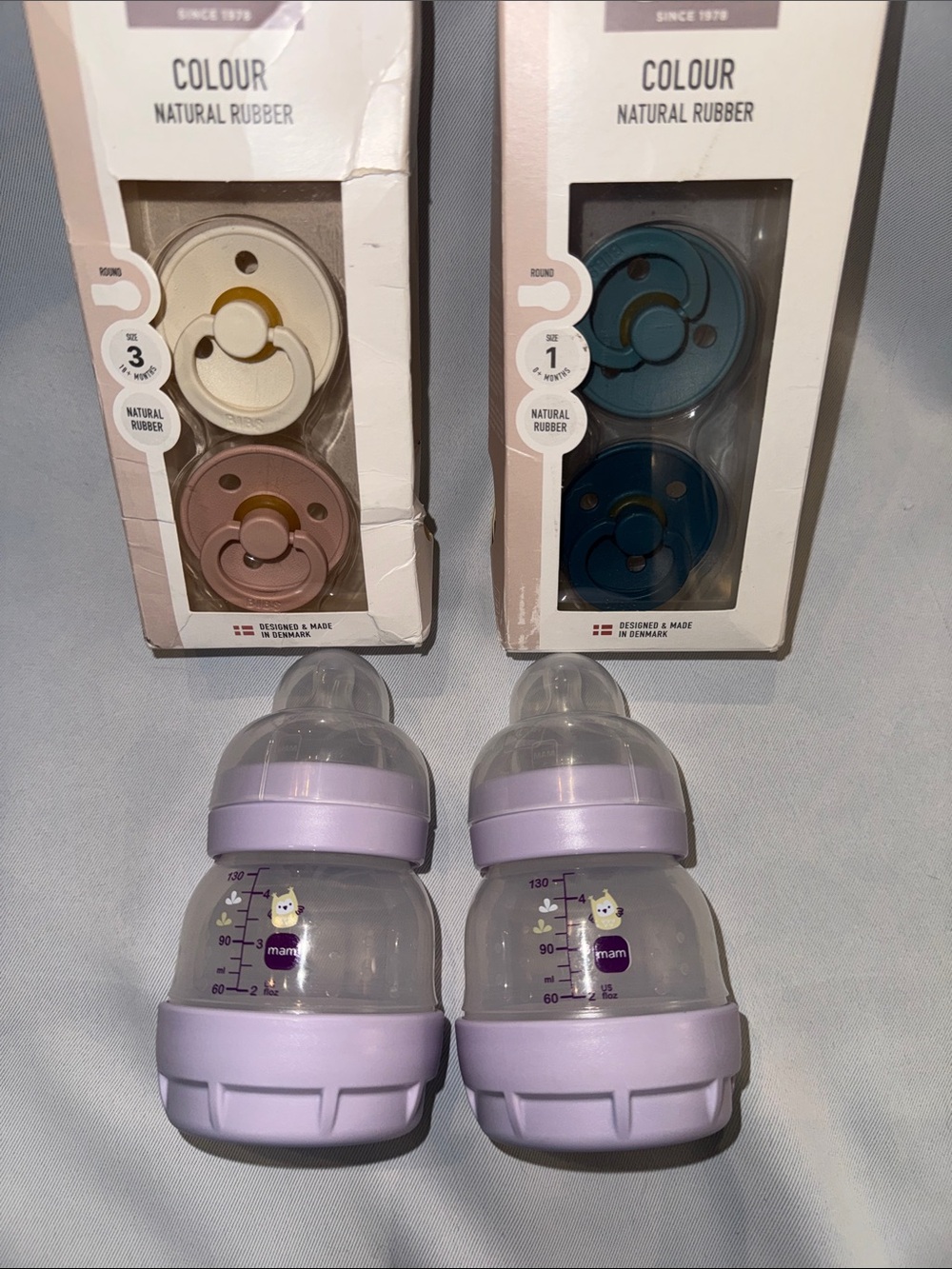 MAM Bottles and BIBS Pacifiers Size 1 & 3, NEW
